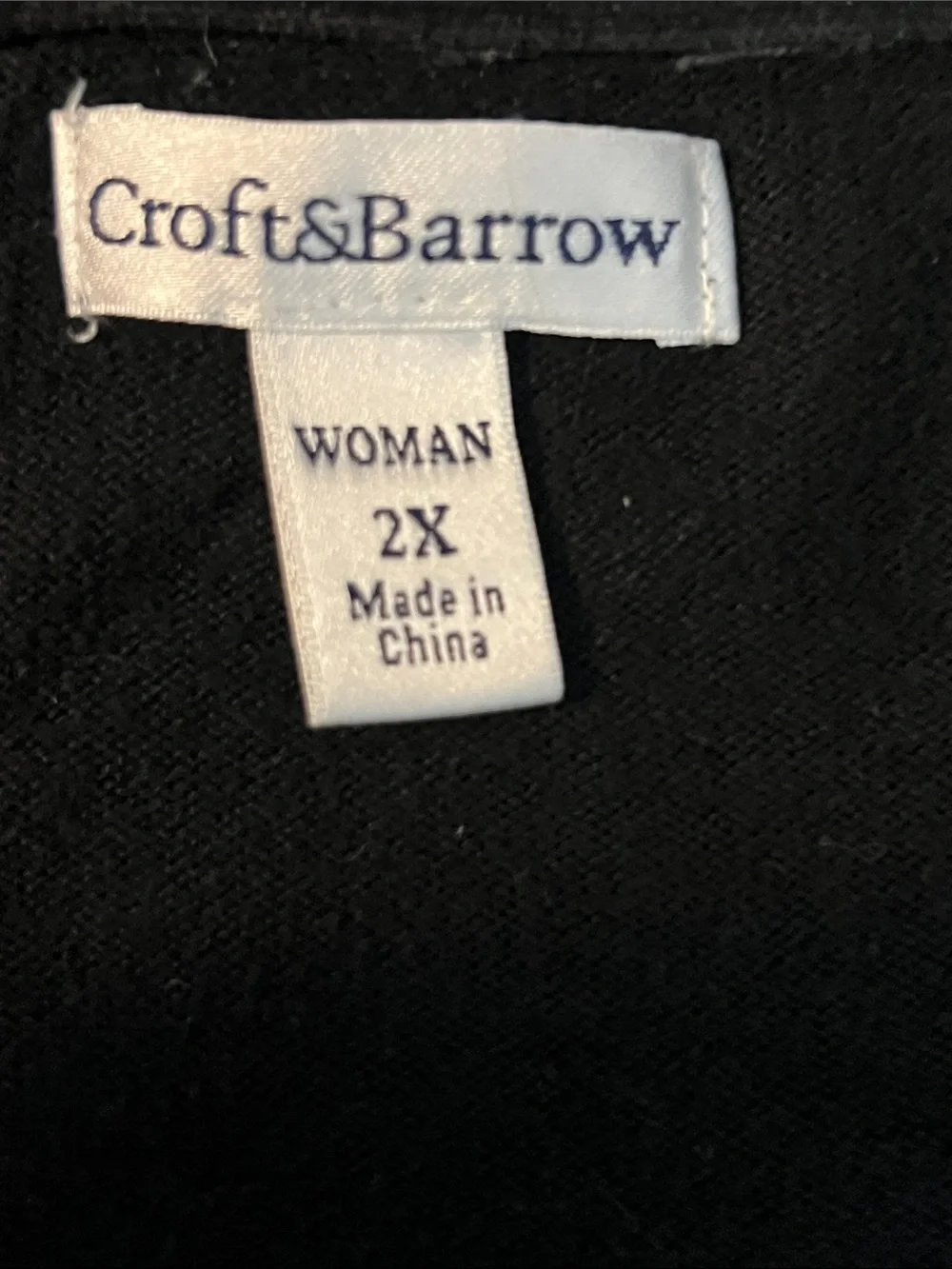 Croft & Barrow Black Ribbed Shawl-Collar Cardigan